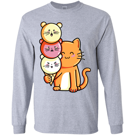 T-Shirts Sport Grey / YS Cat and Micecream Youth Long Sleeve T-Shirt