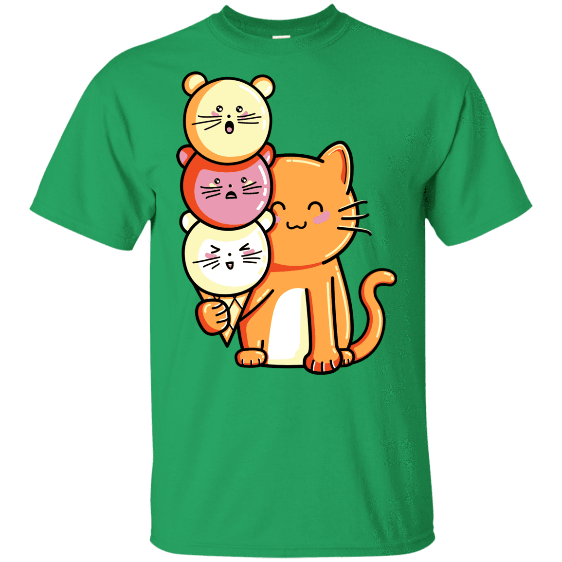 T-Shirts Irish Green / YXS Cat and Micecream Youth T-Shirt