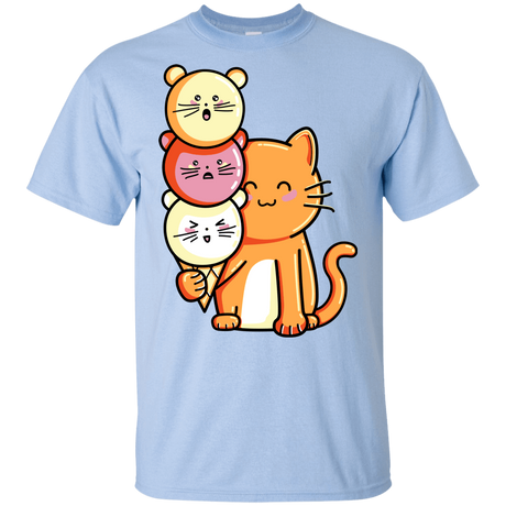 T-Shirts Light Blue / YXS Cat and Micecream Youth T-Shirt