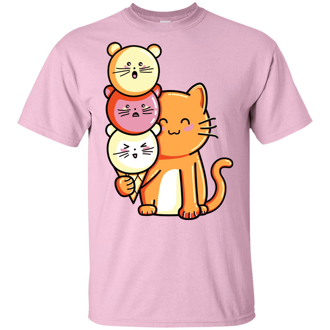 T-Shirts Light Pink / YXS Cat and Micecream Youth T-Shirt