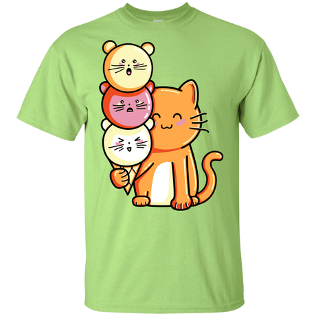 T-Shirts Mint Green / YXS Cat and Micecream Youth T-Shirt