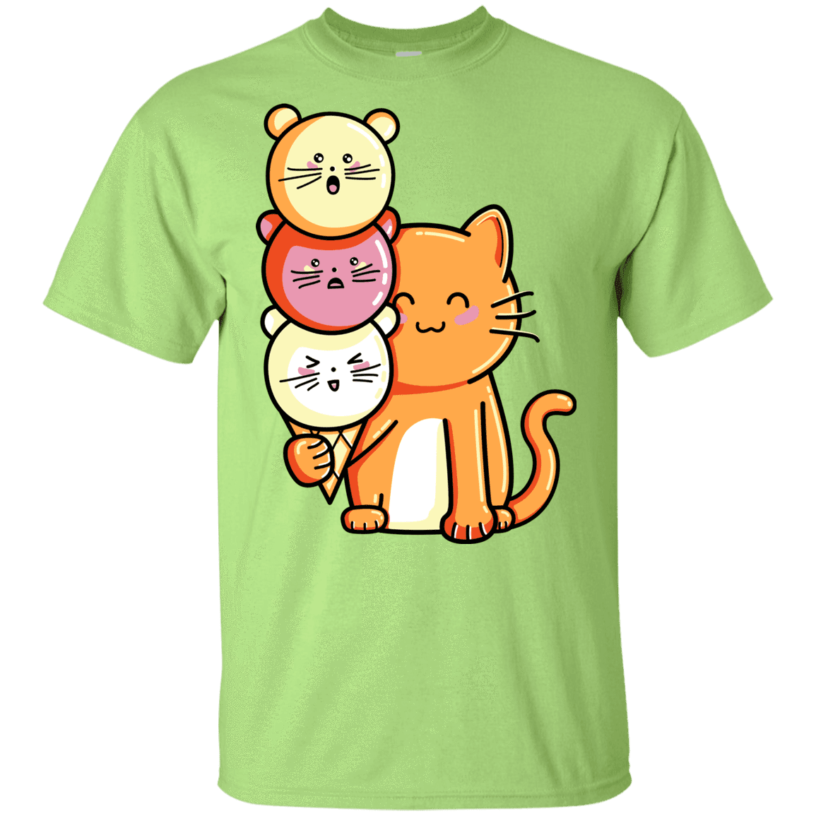 T-Shirts Mint Green / YXS Cat and Micecream Youth T-Shirt