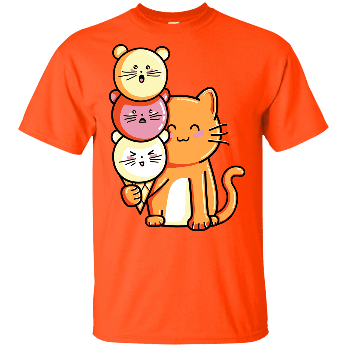 T-Shirts Orange / YXS Cat and Micecream Youth T-Shirt