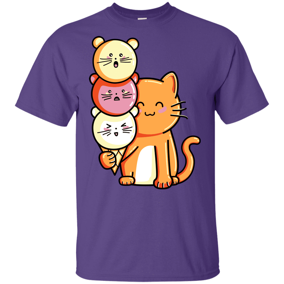 T-Shirts Purple / YXS Cat and Micecream Youth T-Shirt