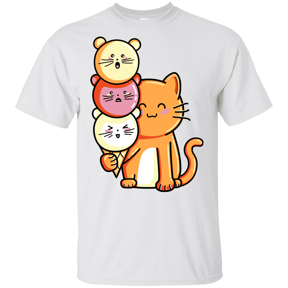 T-Shirts White / YXS Cat and Micecream Youth T-Shirt