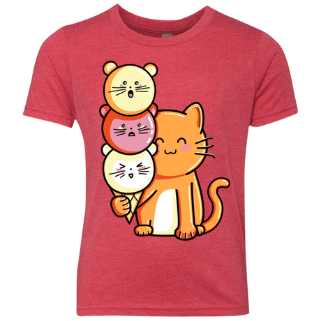 T-Shirts Vintage Red / YXS Cat and Micecream Youth Triblend T-Shirt