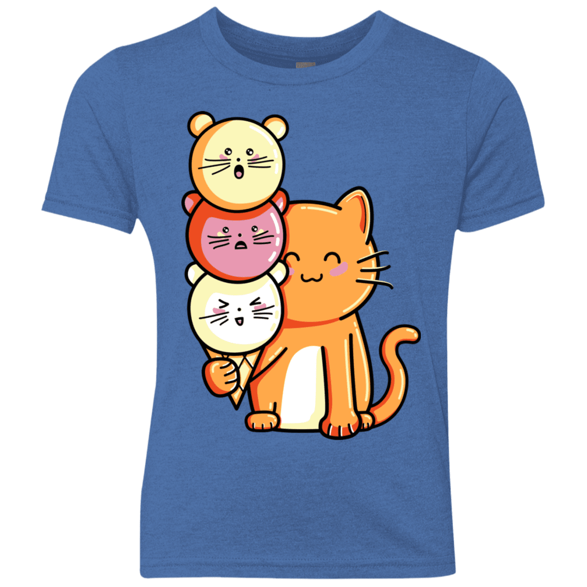 T-Shirts Vintage Royal / YXS Cat and Micecream Youth Triblend T-Shirt