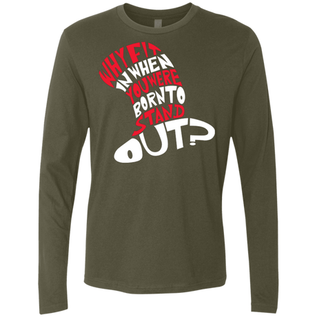 T-Shirts Military Green / Small Cat In The Hat Men's Premium Long Sleeve