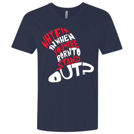 T-Shirts Midnight Navy / X-Small Cat In The Hat Men's Premium V-Neck