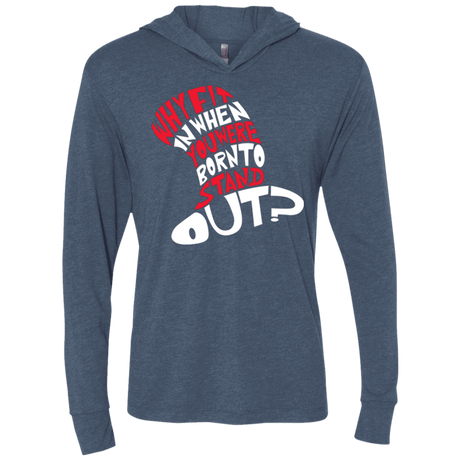 T-Shirts Indigo / X-Small Cat In The Hat Triblend Long Sleeve Hoodie Tee