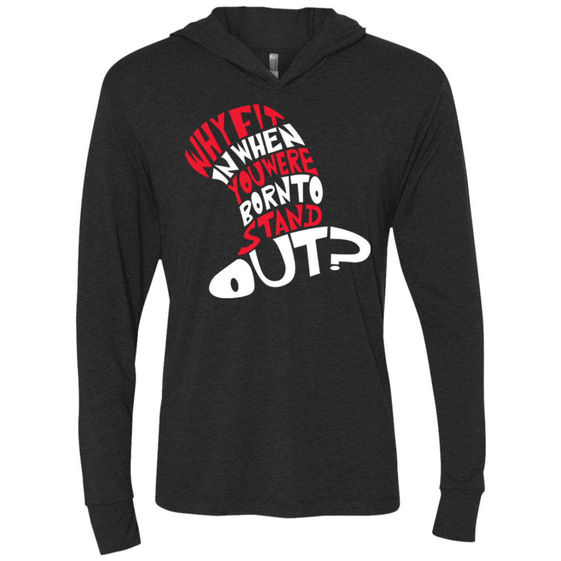 T-Shirts Vintage Black / X-Small Cat In The Hat Triblend Long Sleeve Hoodie Tee