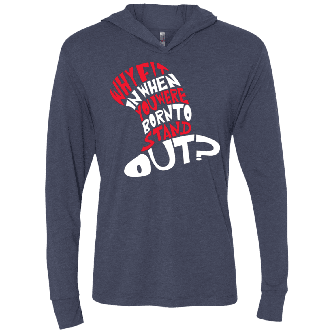 T-Shirts Vintage Navy / X-Small Cat In The Hat Triblend Long Sleeve Hoodie Tee