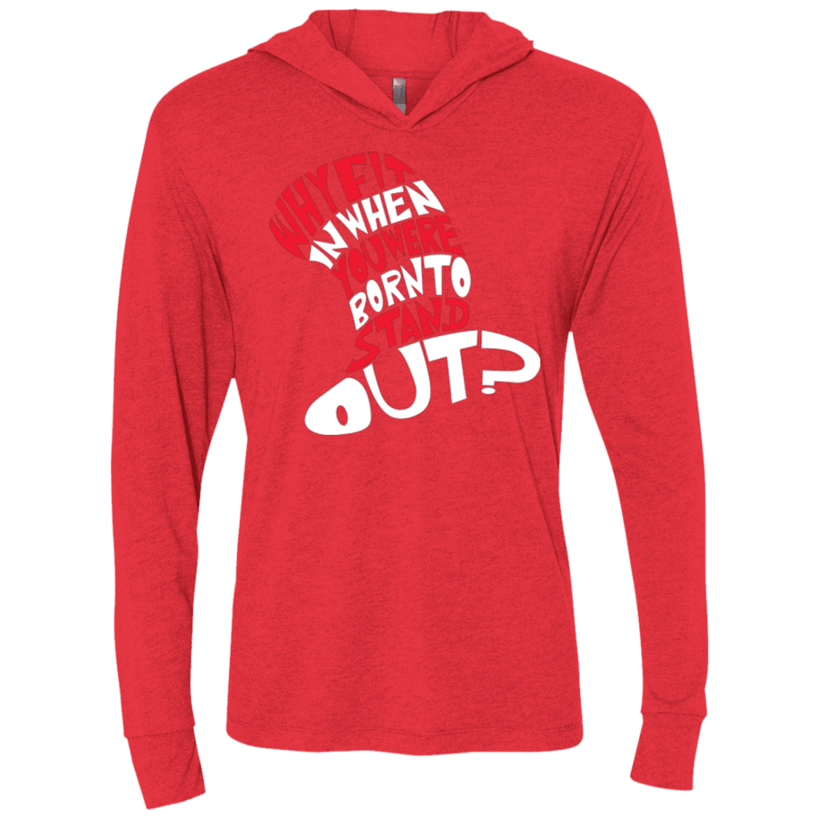 T-Shirts Vintage Red / X-Small Cat In The Hat Triblend Long Sleeve Hoodie Tee