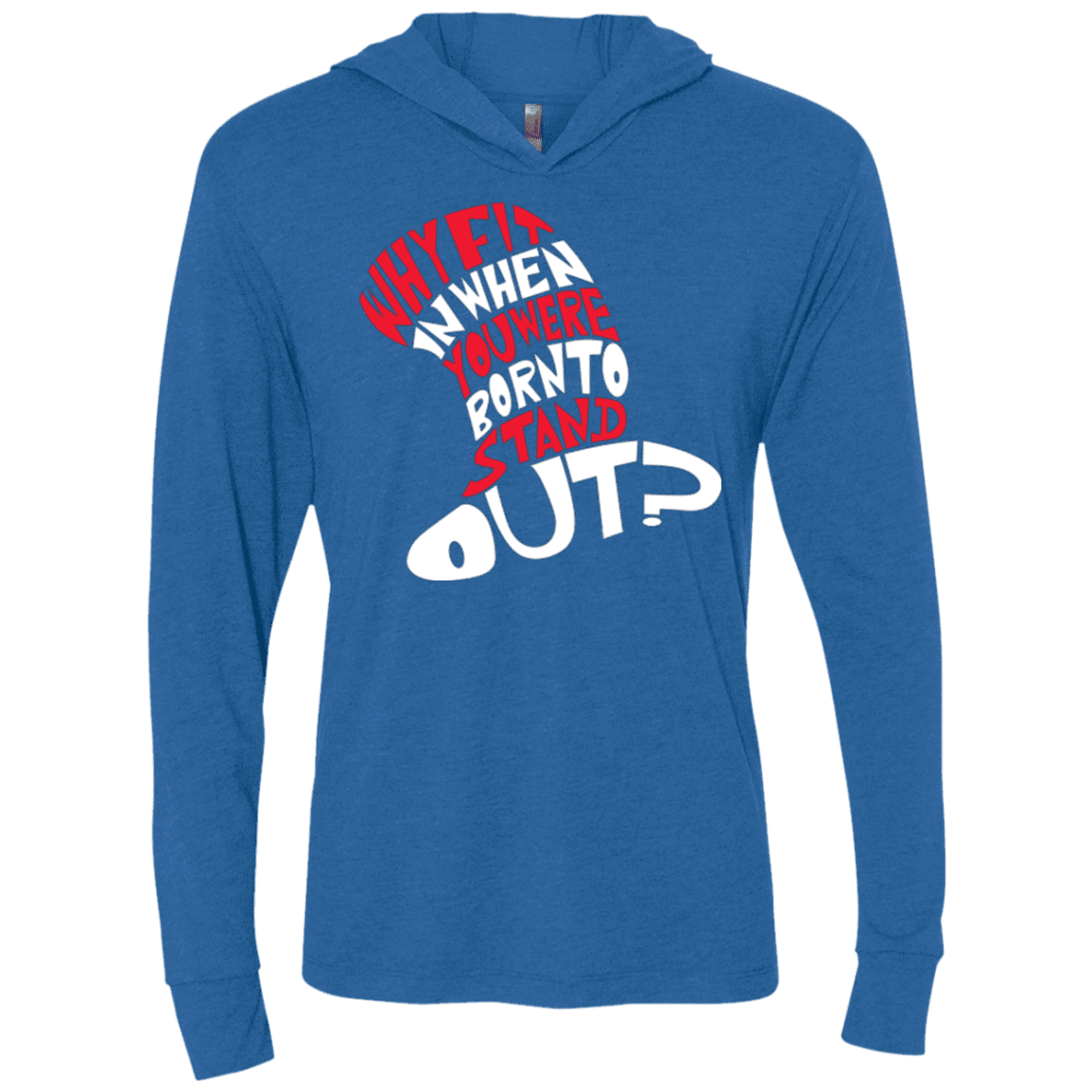 T-Shirts Vintage Royal / X-Small Cat In The Hat Triblend Long Sleeve Hoodie Tee