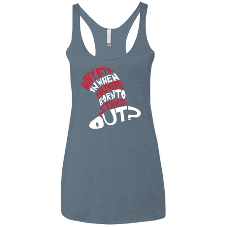 T-Shirts Indigo / X-Small Cat In The Hat Women's Triblend Racerback Tank