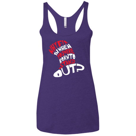T-Shirts Purple / X-Small Cat In The Hat Women's Triblend Racerback Tank