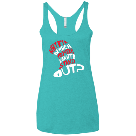 T-Shirts Tahiti Blue / X-Small Cat In The Hat Women's Triblend Racerback Tank