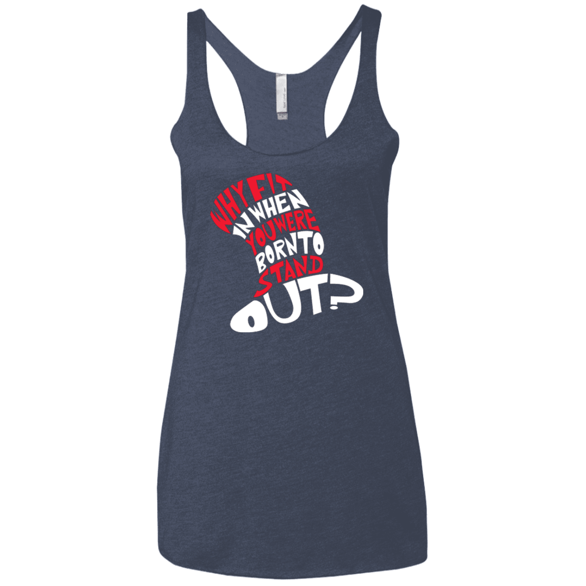 T-Shirts Vintage Navy / X-Small Cat In The Hat Women's Triblend Racerback Tank