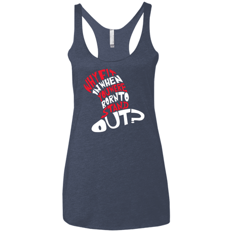 T-Shirts Vintage Navy / X-Small Cat In The Hat Women's Triblend Racerback Tank