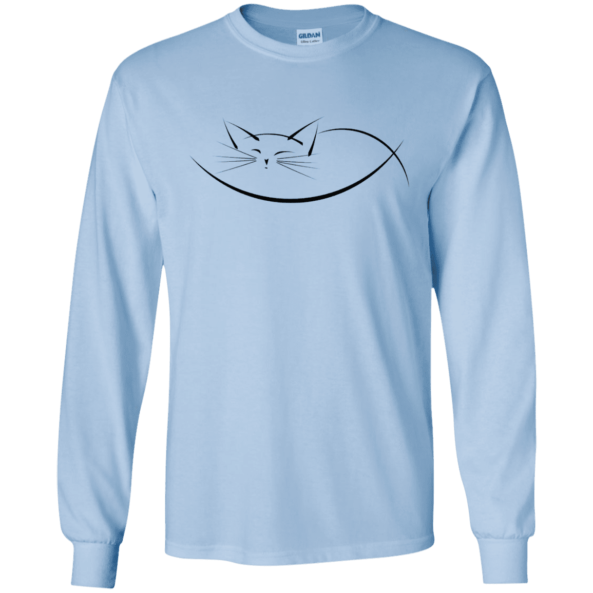 T-Shirts Light Blue / S Cat Nap Men's Long Sleeve T-Shirt