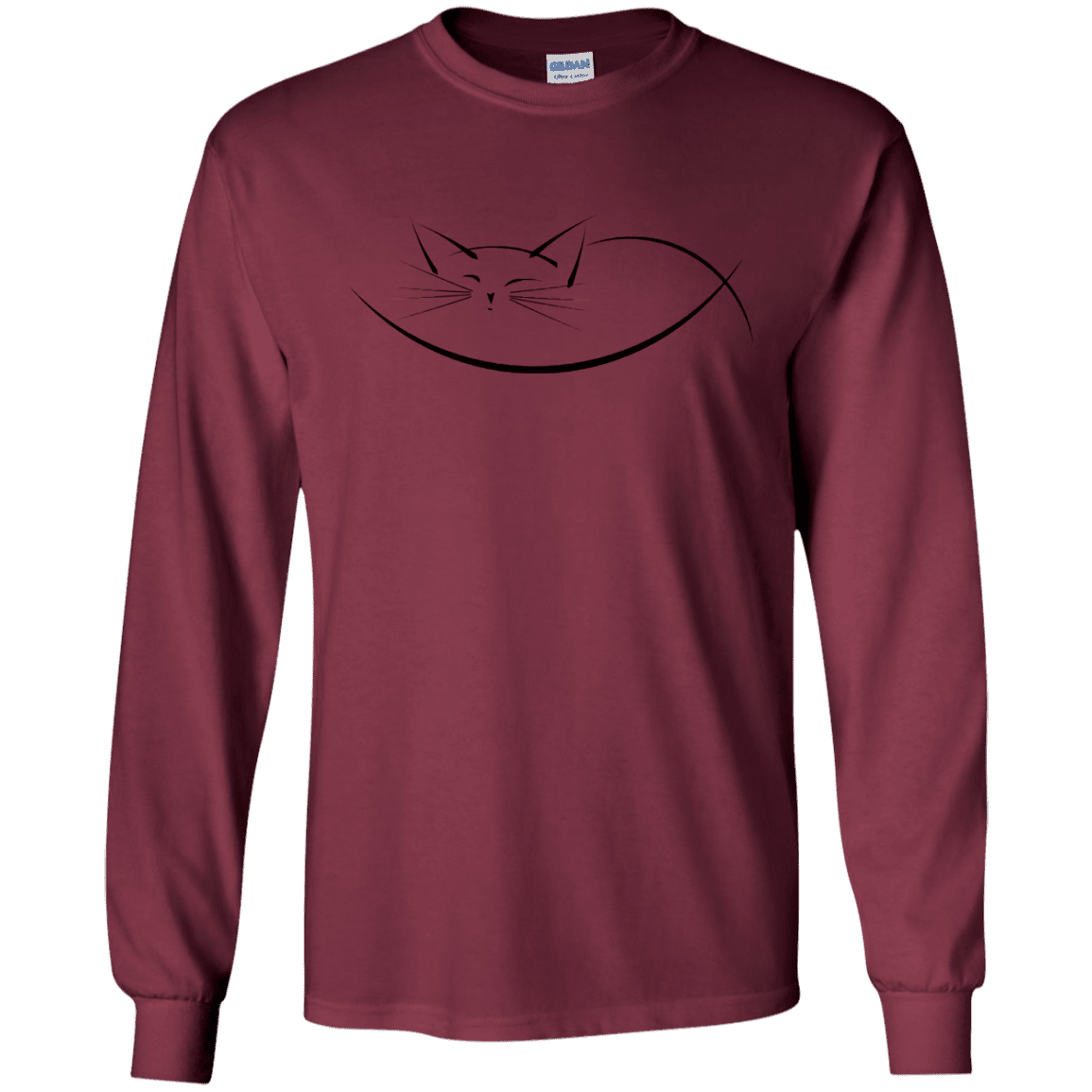 T-Shirts Maroon / S Cat Nap Men's Long Sleeve T-Shirt