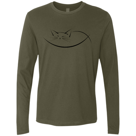 T-Shirts Military Green / S Cat Nap Men's Premium Long Sleeve