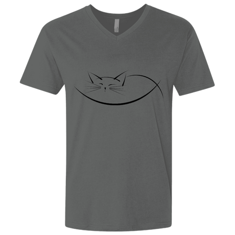 T-Shirts Heavy Metal / X-Small Cat Nap Men's Premium V-Neck