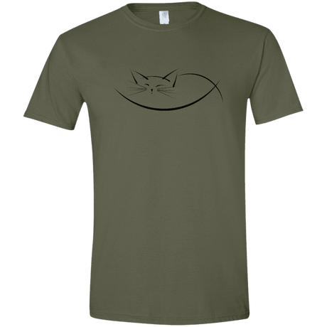 T-Shirts Military Green / S Cat Nap Men's Semi-Fitted Softstyle