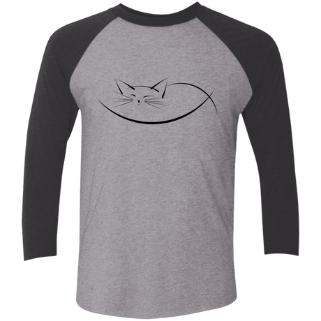 T-Shirts Premium Heather/Vintage Black / X-Small Cat Nap Men's Triblend 3/4 Sleeve