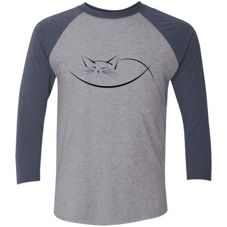 T-Shirts Premium Heather/Vintage Navy / X-Small Cat Nap Men's Triblend 3/4 Sleeve