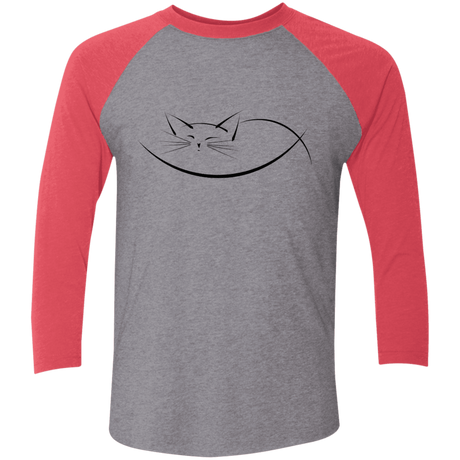 T-Shirts Premium Heather/Vintage Red / X-Small Cat Nap Men's Triblend 3/4 Sleeve