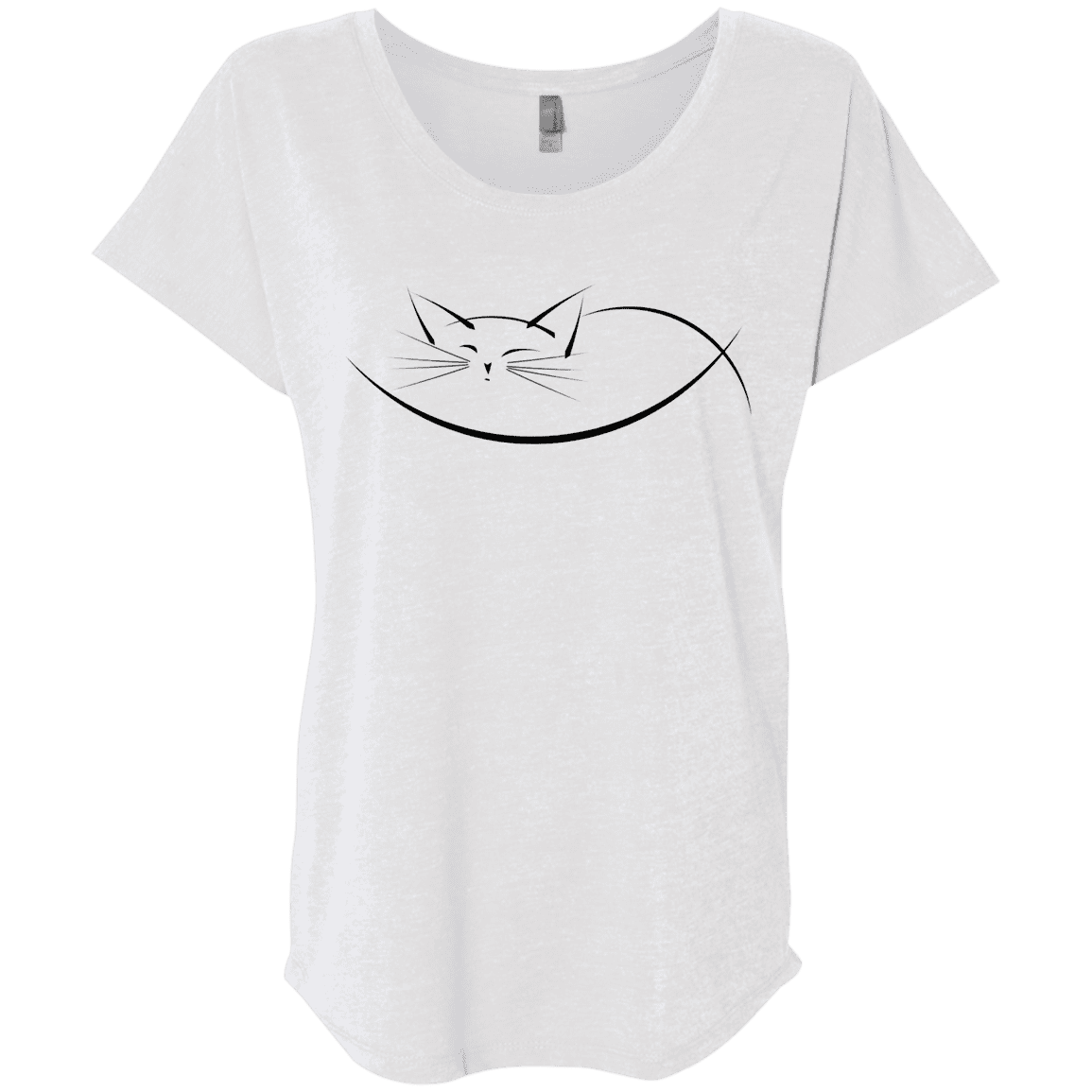 T-Shirts Heather White / X-Small Cat Nap Triblend Dolman Sleeve