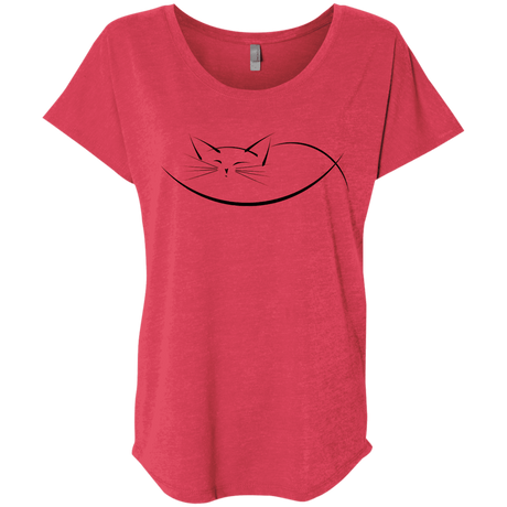 T-Shirts Vintage Red / X-Small Cat Nap Triblend Dolman Sleeve
