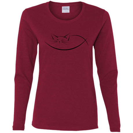 T-Shirts Cardinal / S Cat Nap Women's Long Sleeve T-Shirt