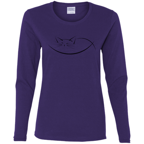 T-Shirts Purple / S Cat Nap Women's Long Sleeve T-Shirt