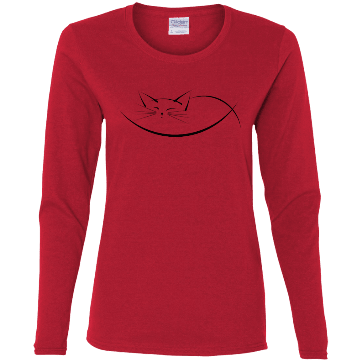 T-Shirts Red / S Cat Nap Women's Long Sleeve T-Shirt