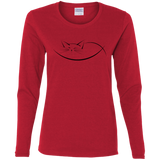 T-Shirts Red / S Cat Nap Women's Long Sleeve T-Shirt