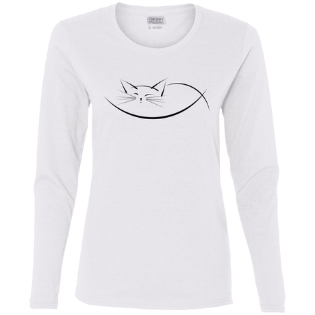 T-Shirts White / S Cat Nap Women's Long Sleeve T-Shirt