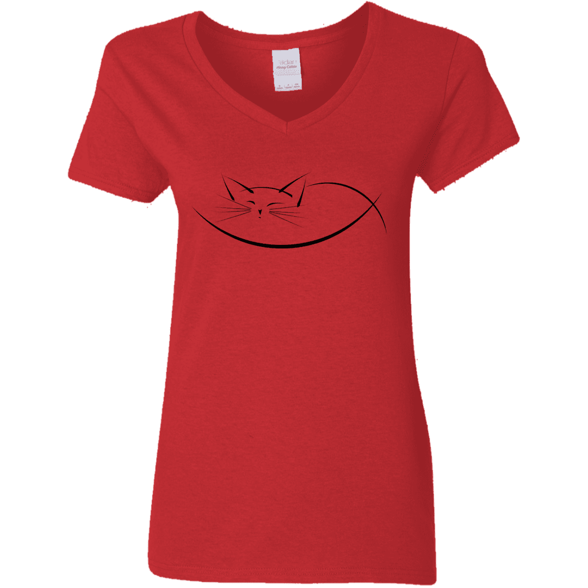 T-Shirts Red / S Cat Nap Women's V-Neck T-Shirt