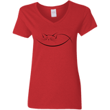 T-Shirts Red / S Cat Nap Women's V-Neck T-Shirt