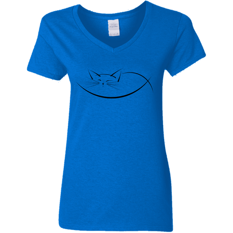 T-Shirts Royal / S Cat Nap Women's V-Neck T-Shirt