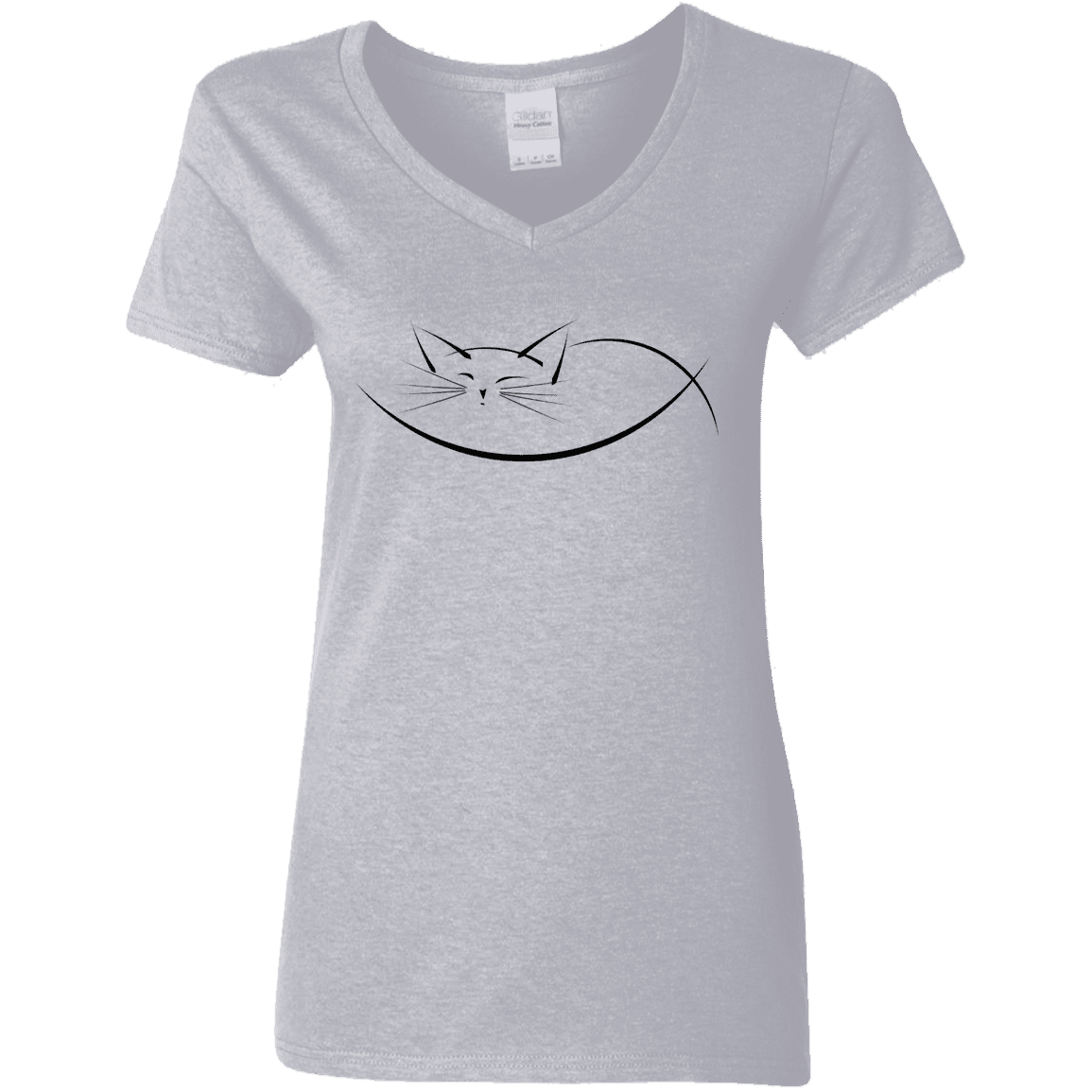 T-Shirts Sport Grey / S Cat Nap Women's V-Neck T-Shirt