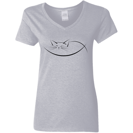 T-Shirts Sport Grey / S Cat Nap Women's V-Neck T-Shirt