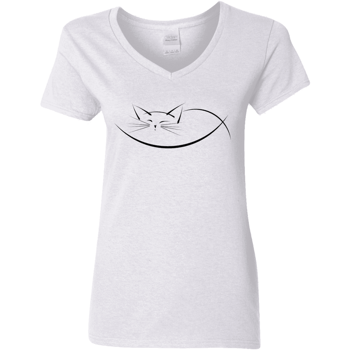 T-Shirts White / S Cat Nap Women's V-Neck T-Shirt