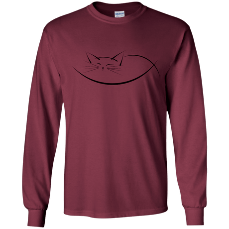 T-Shirts Maroon / YS Cat Nap Youth Long Sleeve T-Shirt