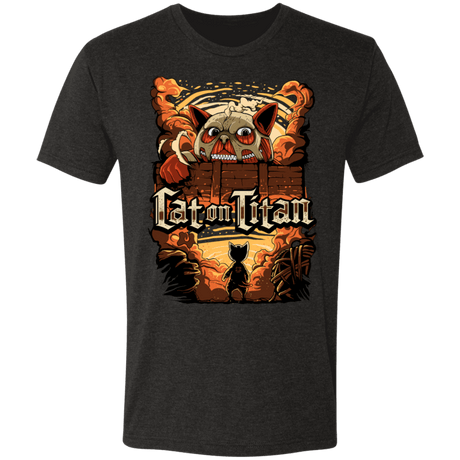 T-Shirts Vintage Black / S Cat on Tittan Men's Triblend T-Shirt