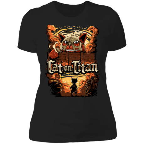 T-Shirts Black / X-Small Cat on Tittan Women's Premium T-Shirt
