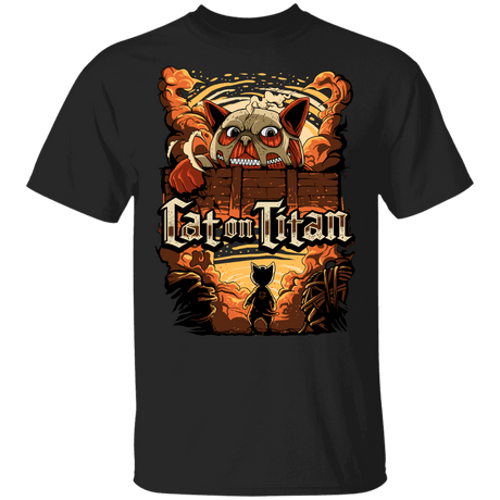 T-Shirts Black / YXS Cat on Tittan Youth T-Shirt