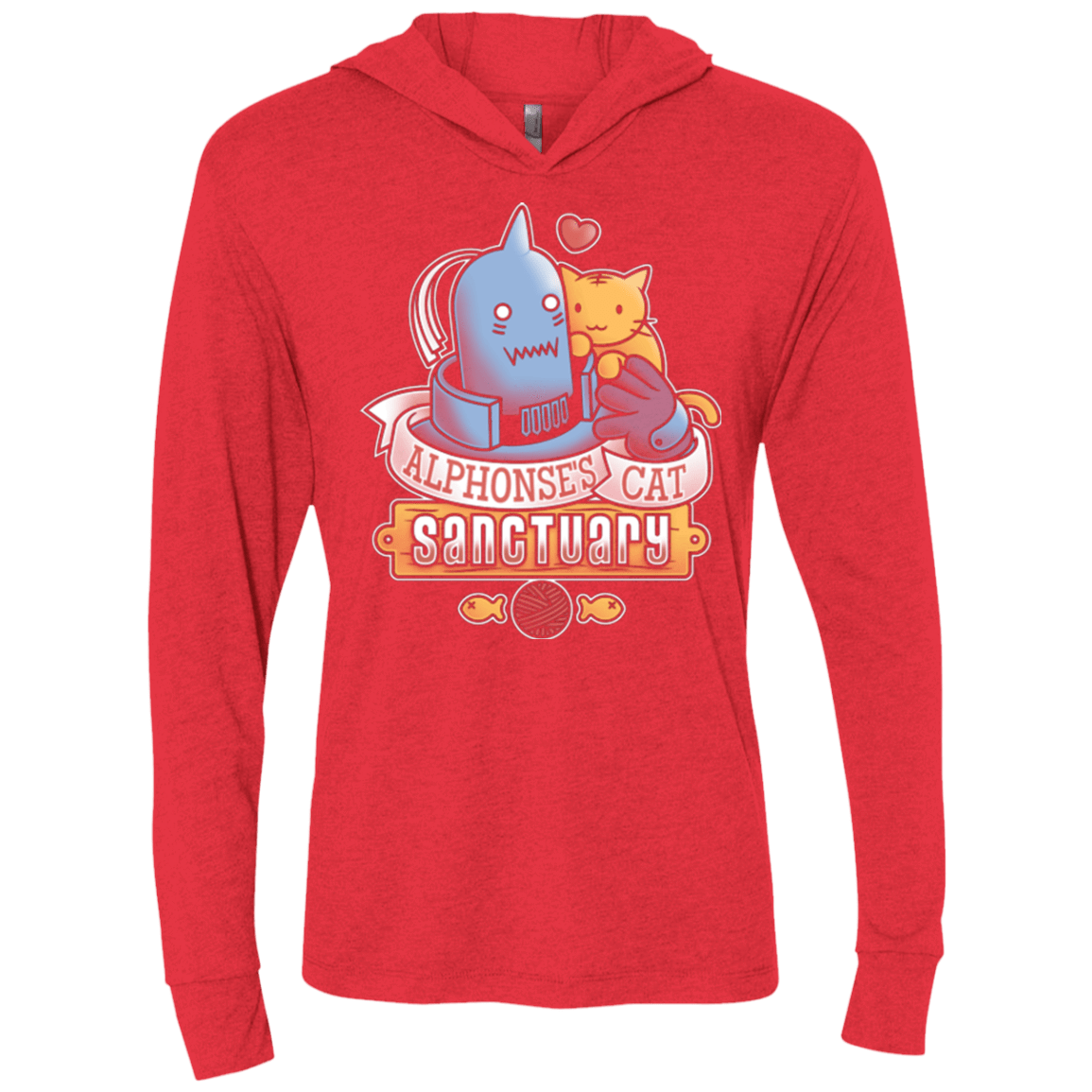 T-Shirts Vintage Red / X-Small CAT SANCTUARY Triblend Long Sleeve Hoodie Tee