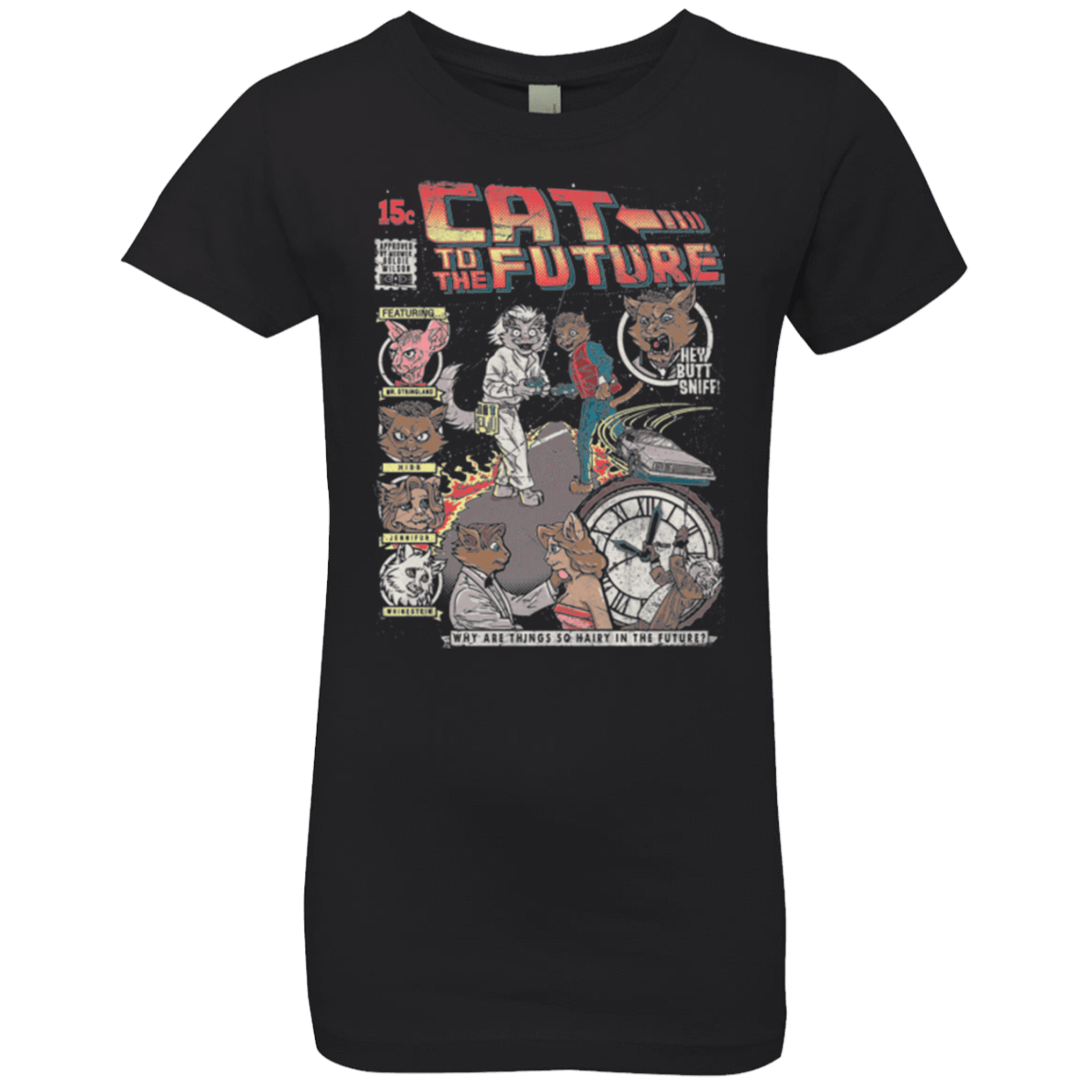 T-Shirts Black / YXS CAT TO THE FUTURE Girls Premium T-Shirt